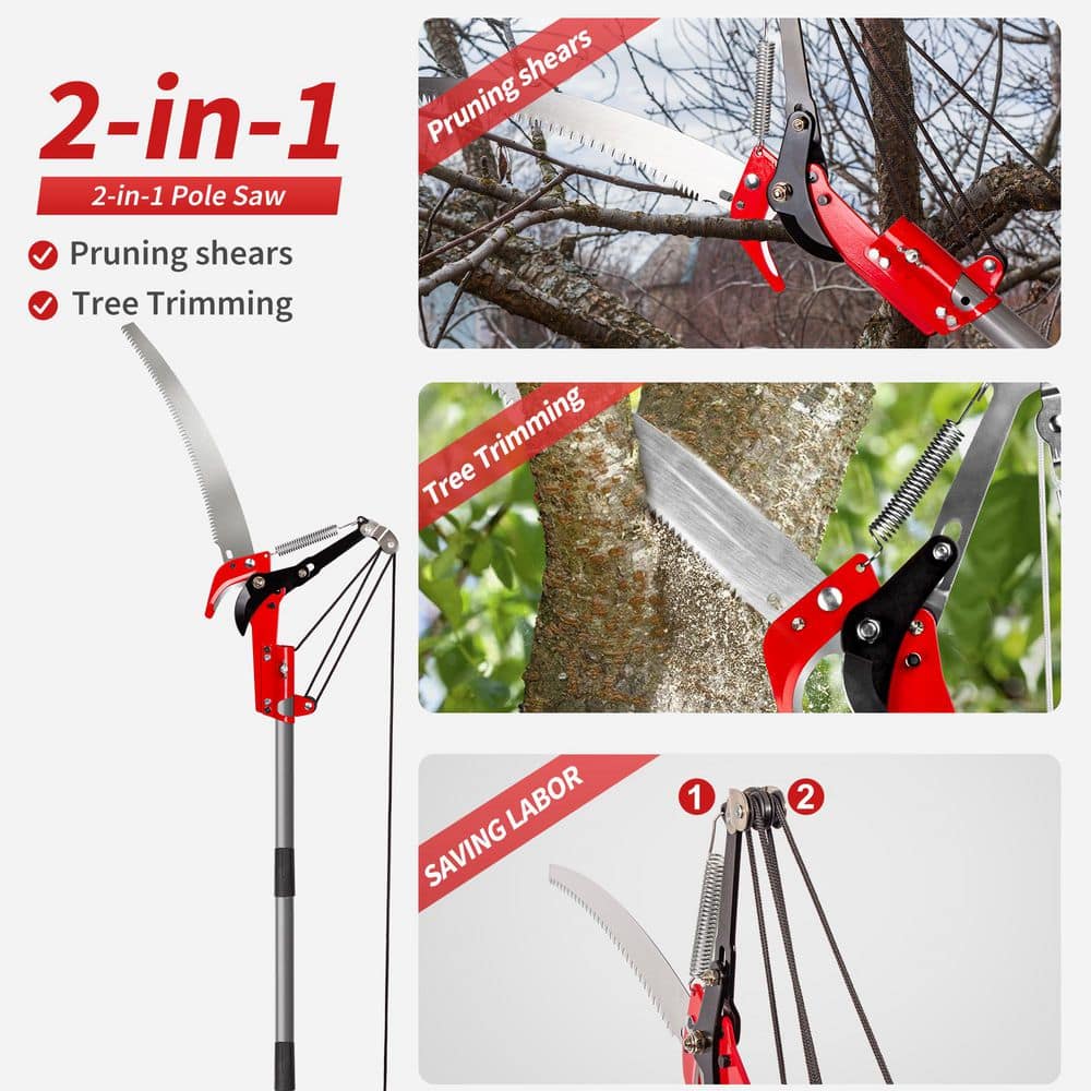 13.6 in. Steel Blade 10 ft. Pruning Saw - Hercitys