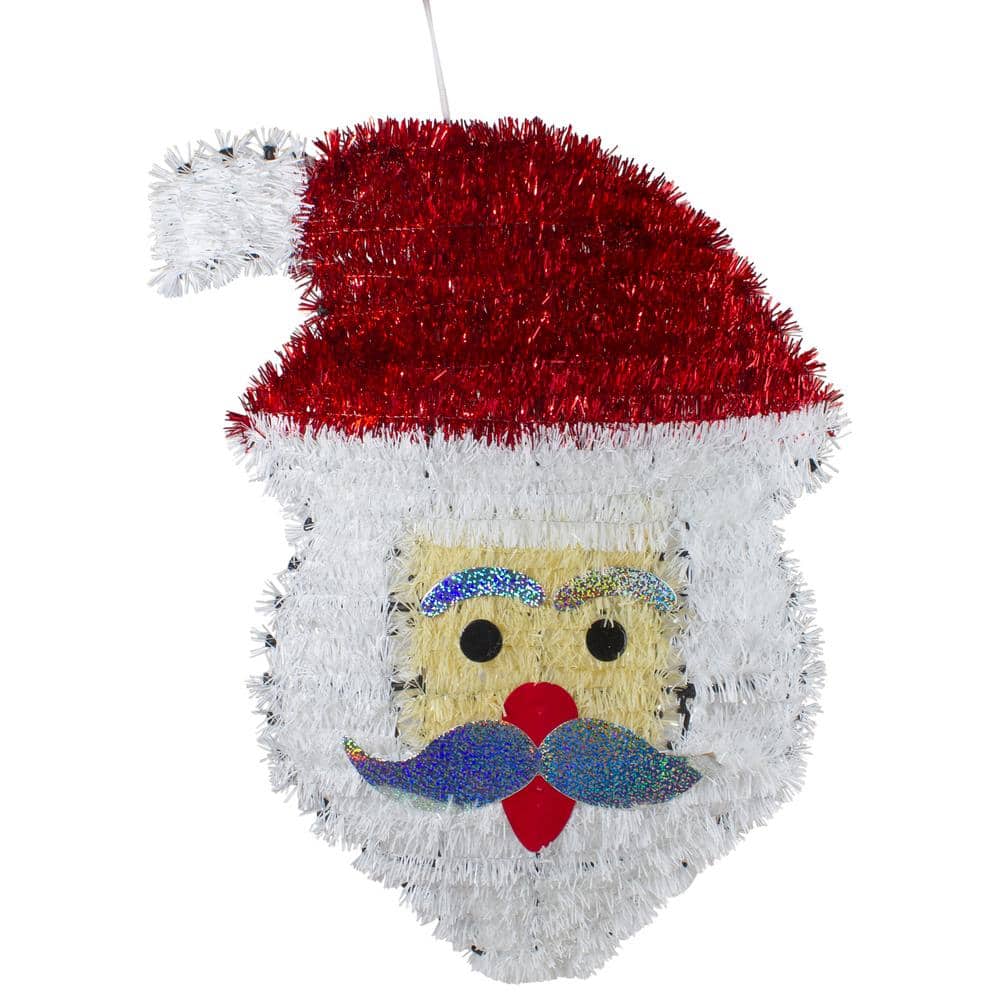 19 in. Tinsel Santa Claus Christmas Window Decoration - Hercitys