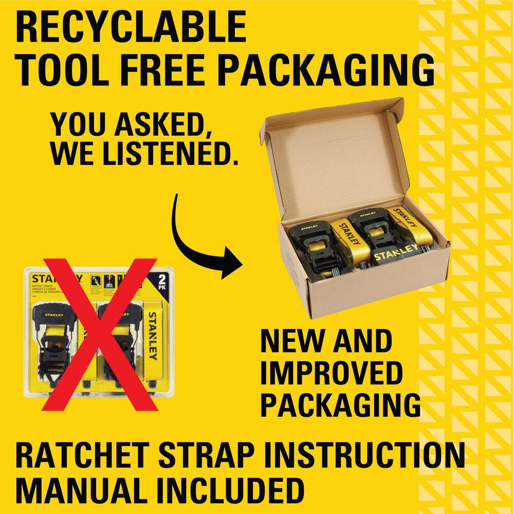 16 ft. x 1.5 in. Heavy-Duty Ratchet Strap Kit/3300 lbs. Break Strength (4-Pack) - Hercitys