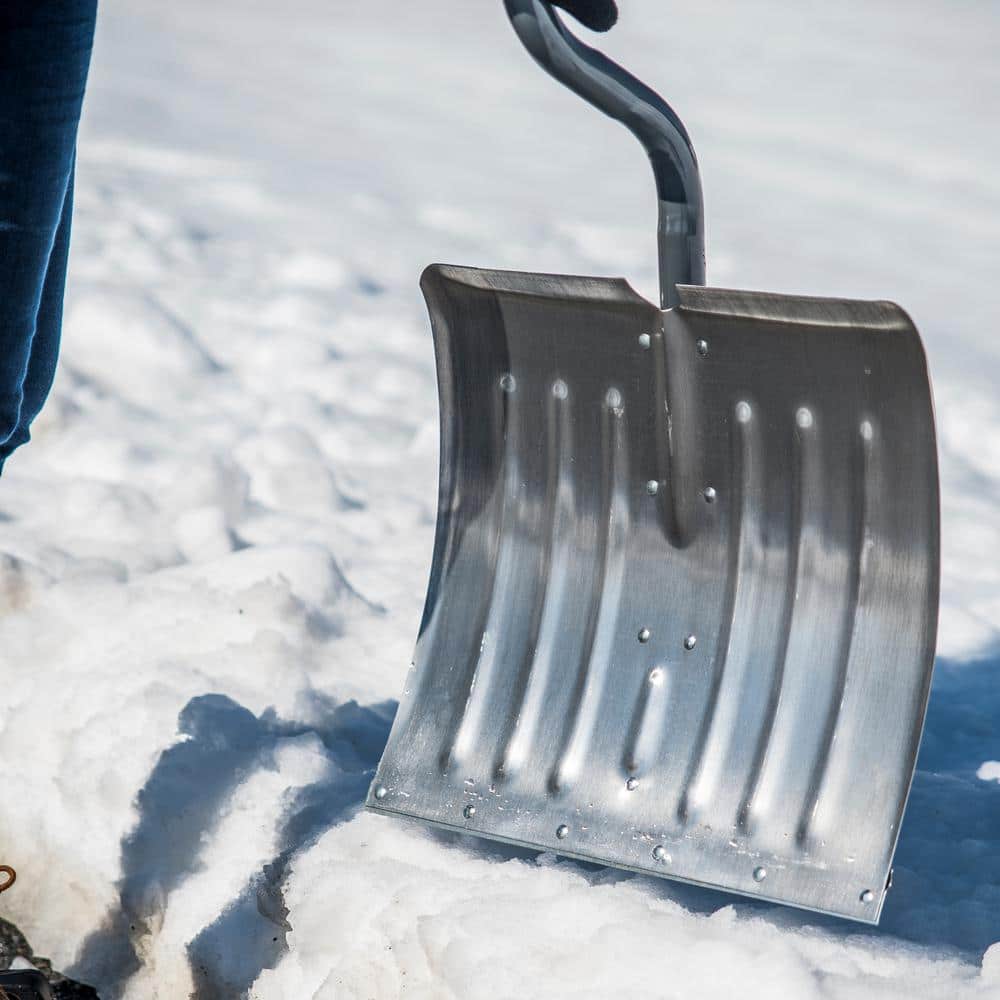 37.53 in. Steel Ergonomic Handle and Aluminum Blade D-Grip Combo Snow Shovel and Pusher - Hercitys