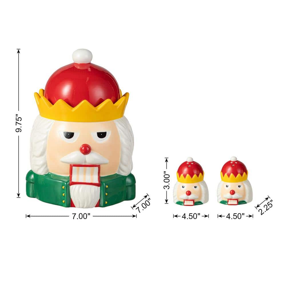 3-Piece Dolomite Christmas Nutcracker Cookie Jar Set - Hercitys