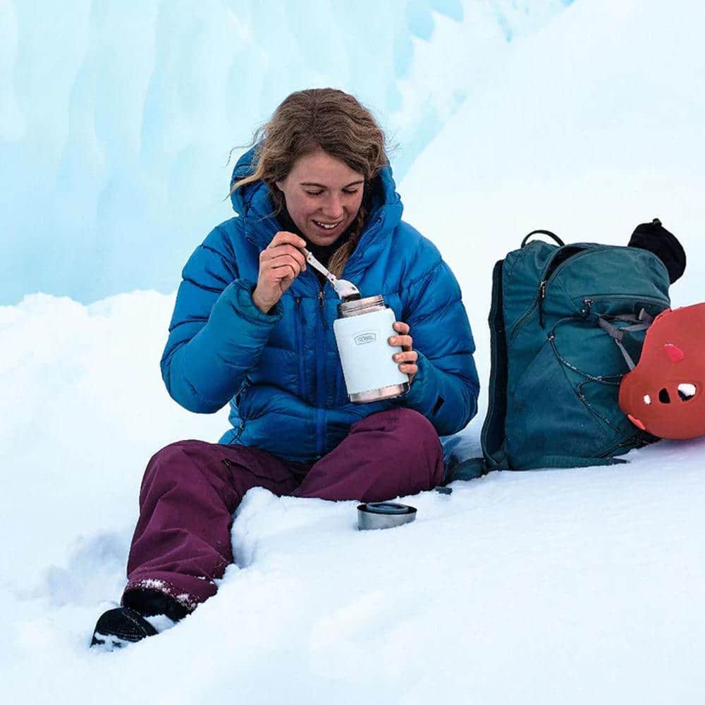 24 Oz. Matte Stainless Steel Food Jar with Spoon - Hercitys