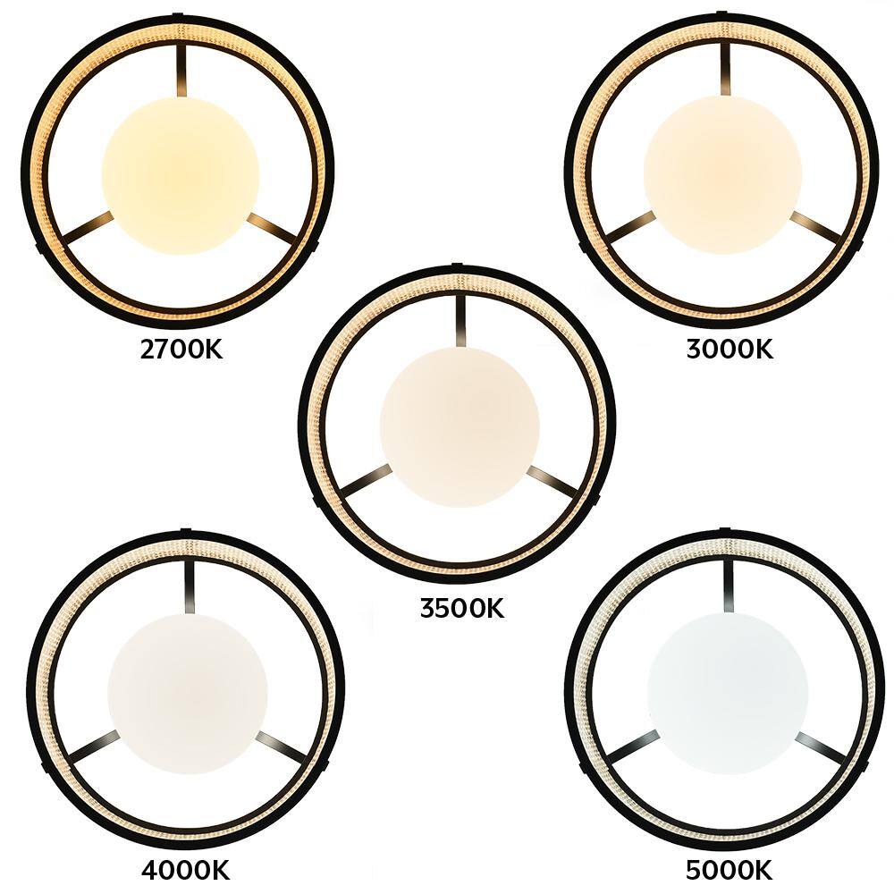 13 in. Modern Farmhouse Rattan LED Flush Mount 1100 Lumens Adjustable CCT - Hercitys