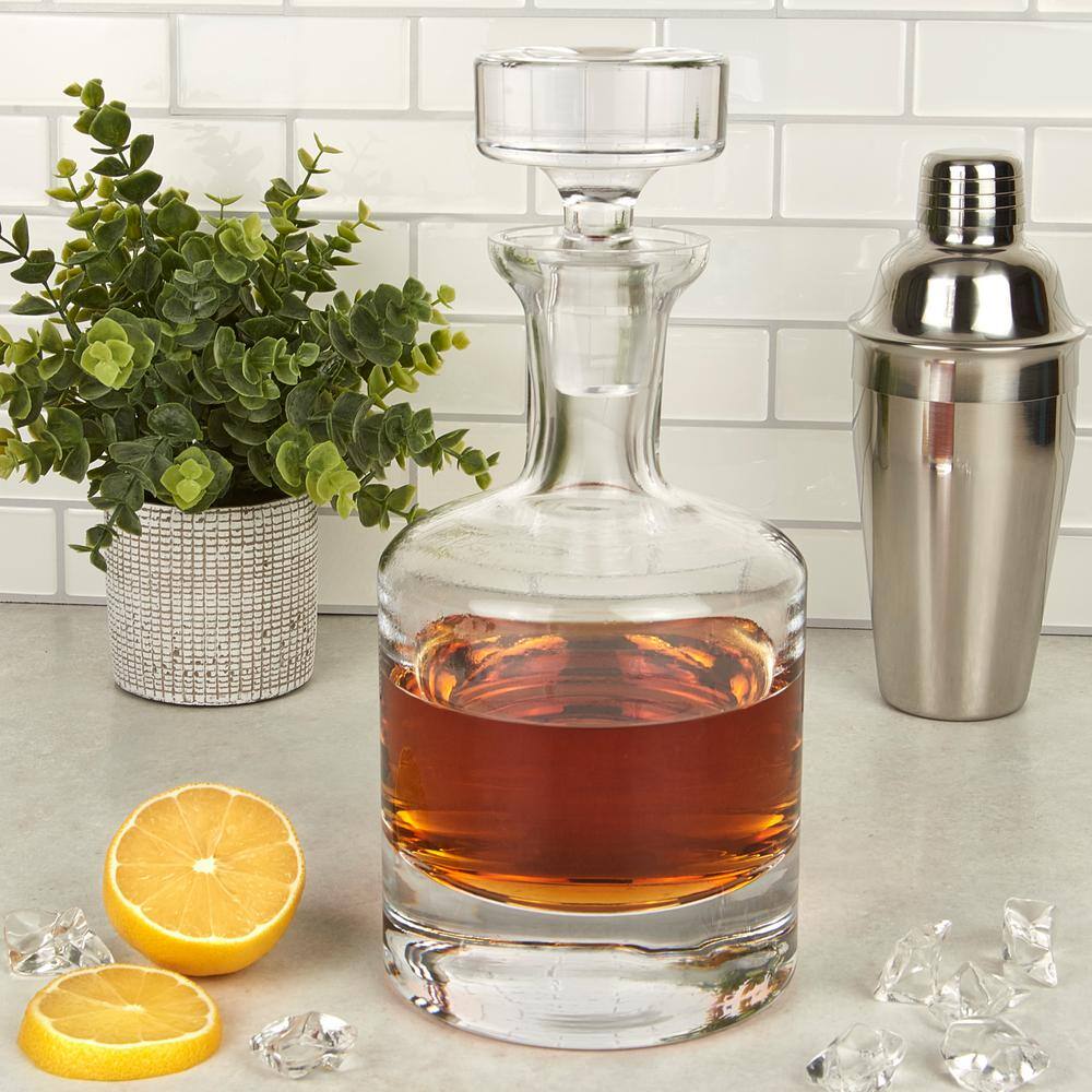 28 oz. 10.5 in. High Como European Mouth Blown Lead Free Crystal Decanter - Hercitys
