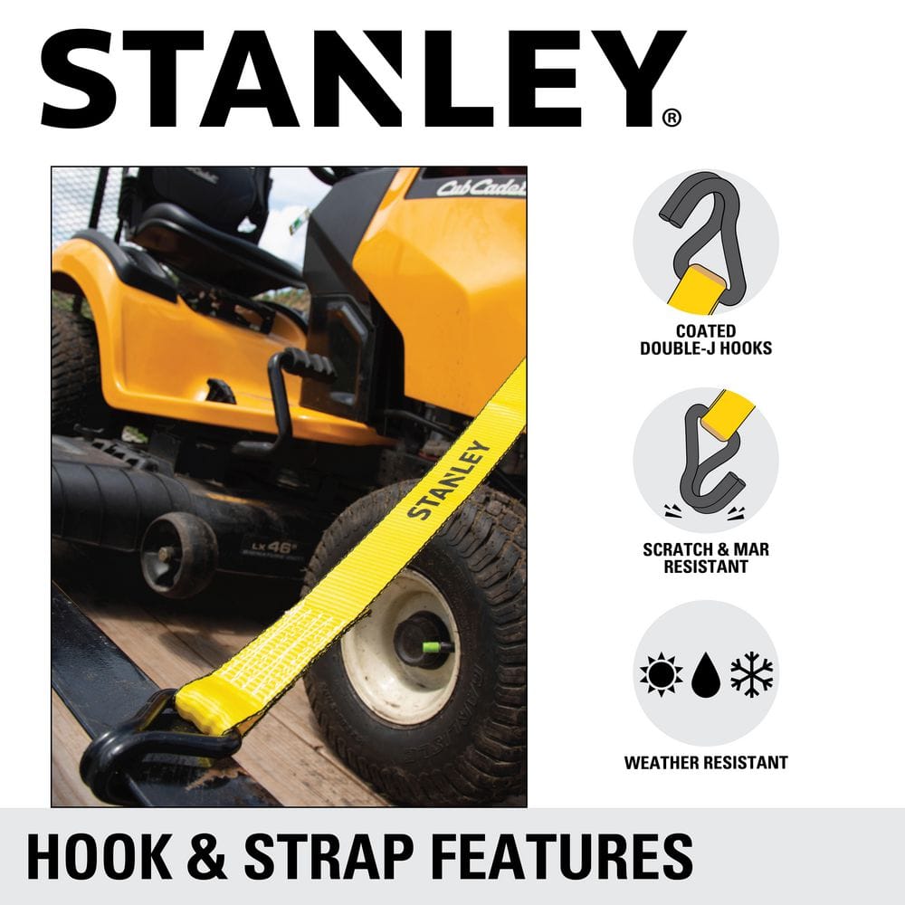 16 ft. x 1.5 in. Heavy-Duty Ratchet Strap Kit/3300 lbs. Break Strength (4-Pack) - Hercitys