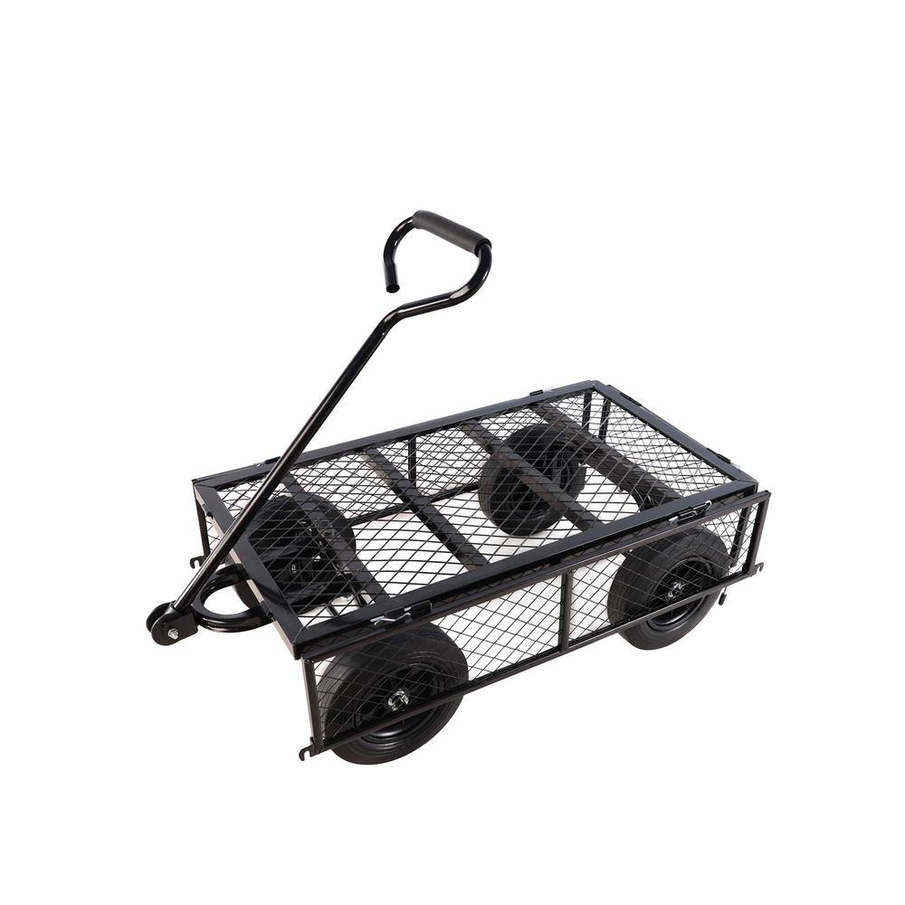 3.5 cu. ft. Metal Garden Cart, Black - Hercitys