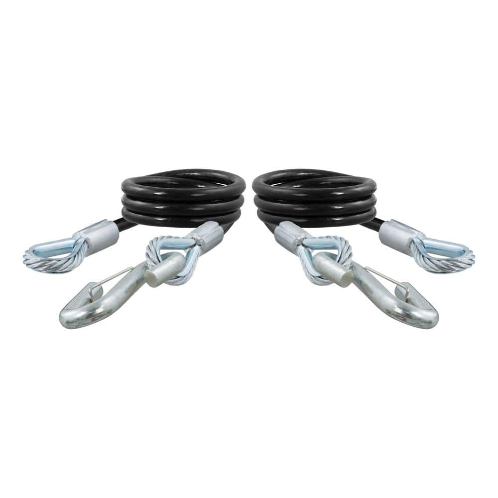 44″ Safety Cables with 2 Snap Hooks (7,500 lbs., Vinyl-Coated, 2-Pack) - Hercitys