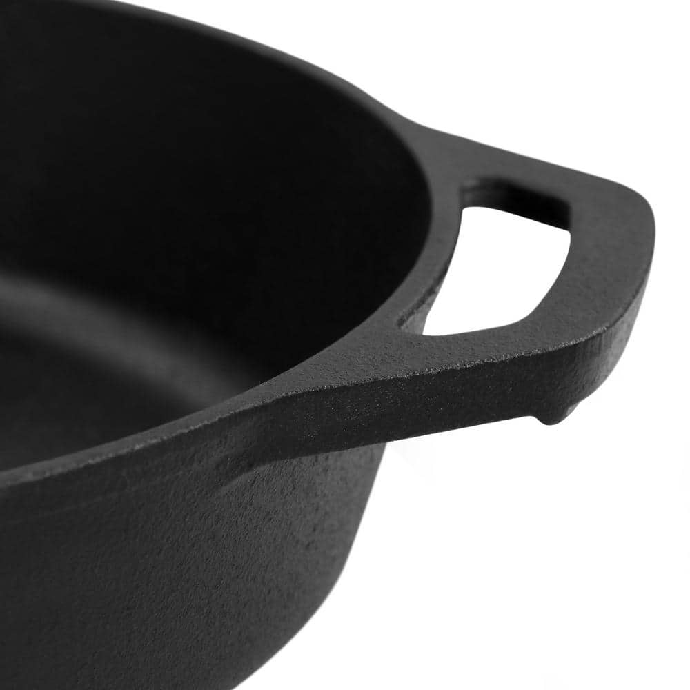 12 in. Round Pre Seasoned Cast Iron Frying Pan in Black - Hercitys