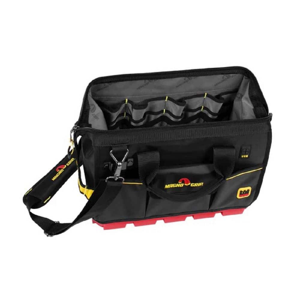 16 in. Large Mouth Tool Bag with Parts Bin Zone - Hercitys