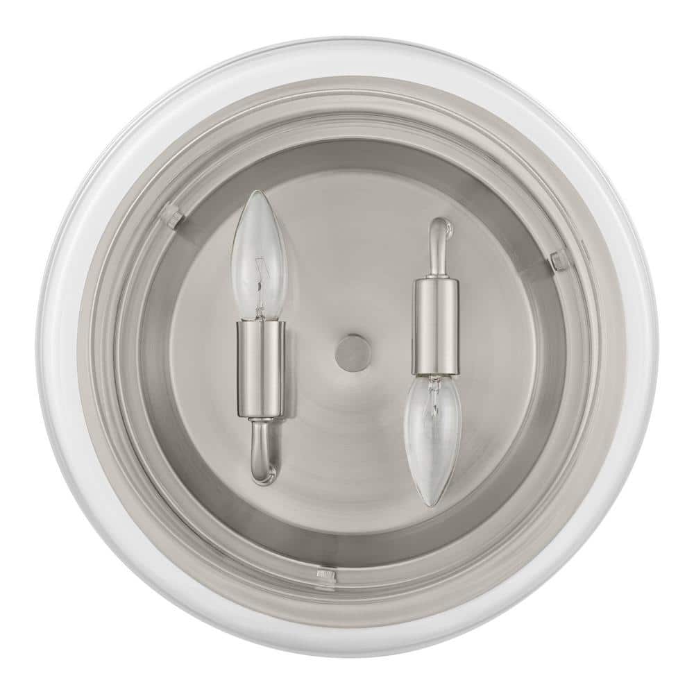 13 in. 2-Light Brushed Nickel Flush Mount Light - Hercitys