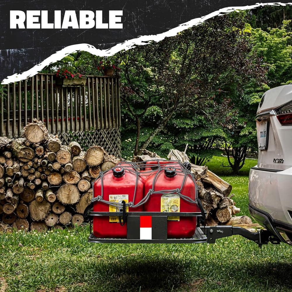 20 in. x 36 in. Heavy-Duty Gray Bungee Cargo Net – Stretches to 42 in. x 74 in. - Hercitys