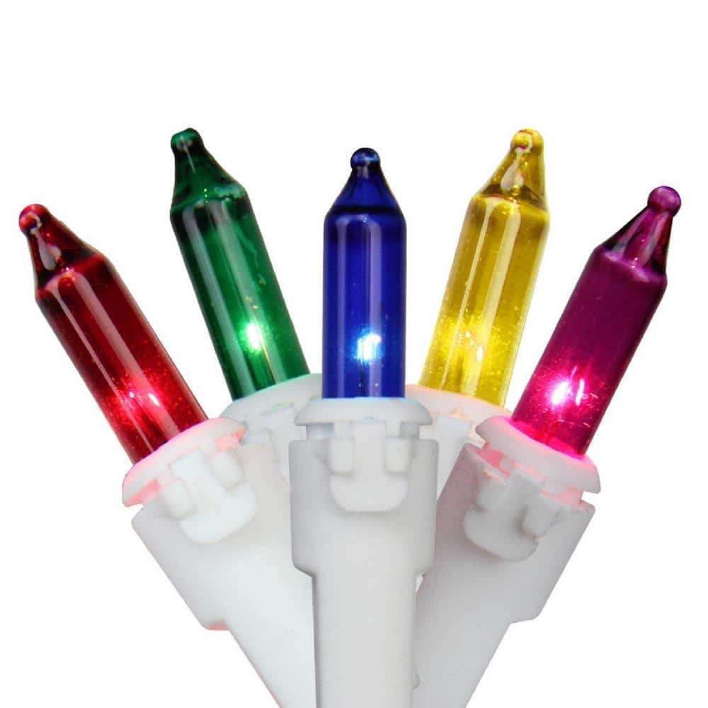 50-Light Bright Multi-Color Mini Window Curtain Icicle Lights with White Wire - Hercitys