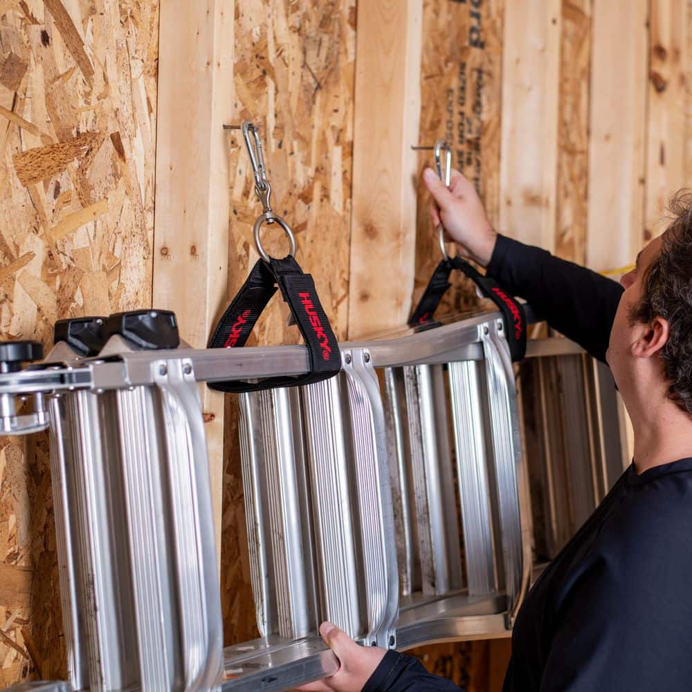 36 in. Heavy-Duty Hanging Carabiner Strap Zinc-Plated Steel with Quick-Release Hook and Loop Fastening in Black (2-Pack) - Hercitys