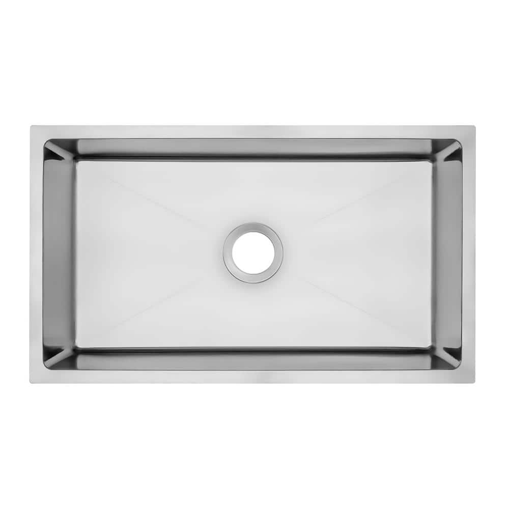 31 in. Single Bowl 18-Gauge Stainless Steel Small Radius Undermount Kitchen Sink - Hercitys