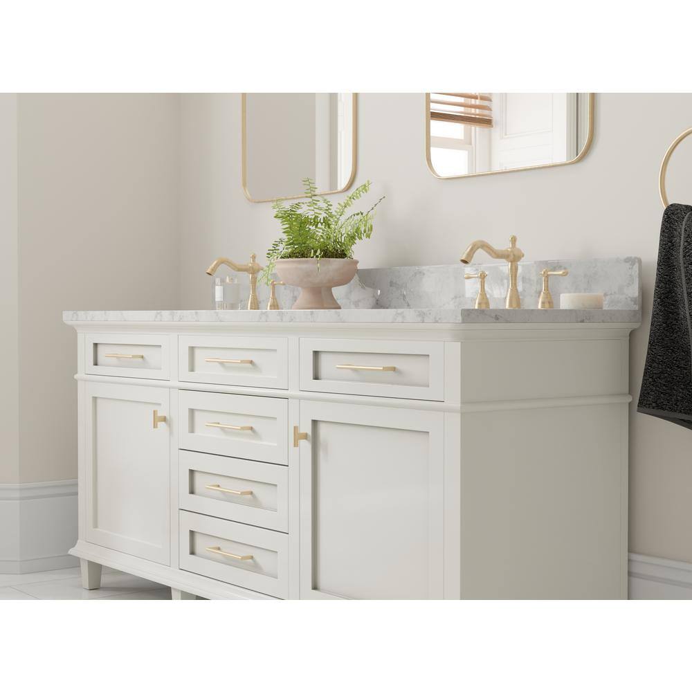 5-Pack Vail 6 in. (152 mm) Center-to-Center Modern Satin Brass Bar Drawer Pull - Hercitys