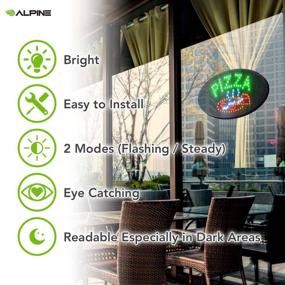 23 in. x 14 in. LED Oval Pizza Sign - Hercitys