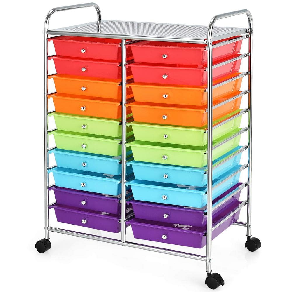 20-Drawers Multicolor Rolling Storage Kitchen Cart - Hercitys