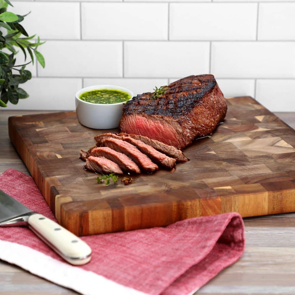 13.75 Inch Square Thick Acacia Wood Cutting Board - Hercitys