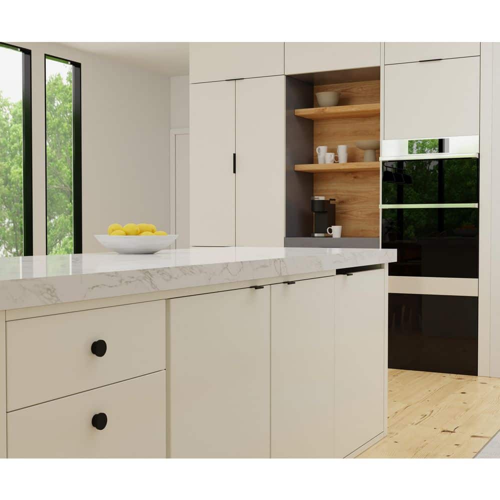 5-Pack Ethan 1-1/2 in. (38 mm) Center-to-Center Matte Black Edge Drawer Pull - Hercitys