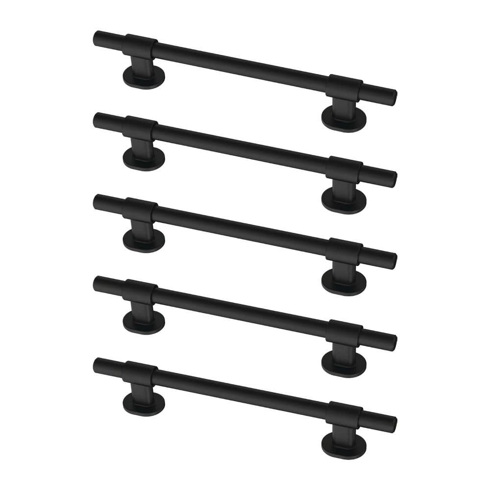 5-Pack Bar Adjusta-Pull Adjustable 1-3/8 to 5-6/15 (35-160 mm) Classic Matte Black Cabinet Drawer Pulls - Hercitys