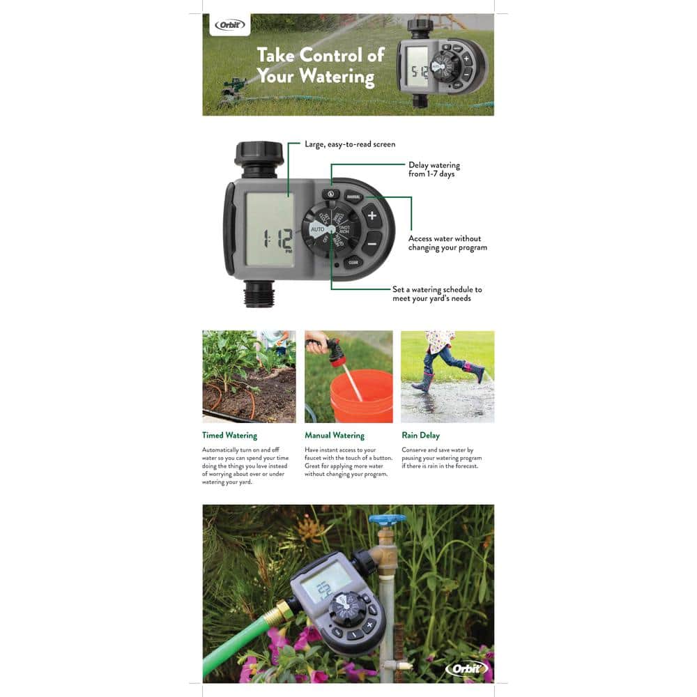 1-Outlet Programmable Hose Watering Timer Sprinkler Timer - Hercitys