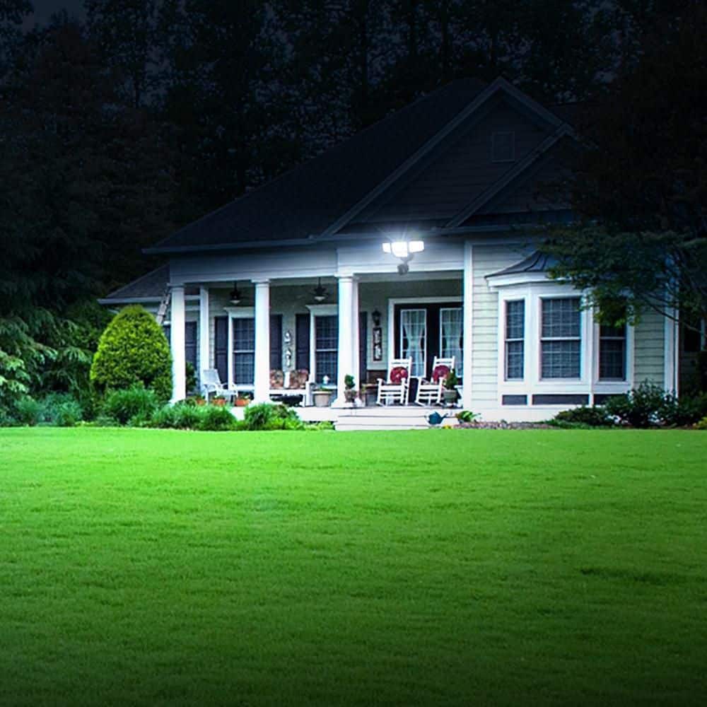 475-Watt equivalent 9000 Lumen 180° Black Motion Sensing Integrated LED Flood Light - Hercitys