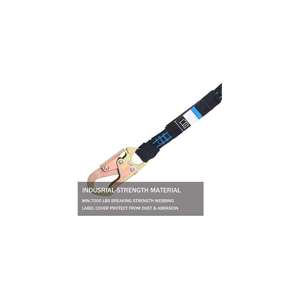 18 in. D Ring Extender with Galvanized Steel Snap Hook and O Ring Heavy Duty Fall Protection Lanyard - Hercitys