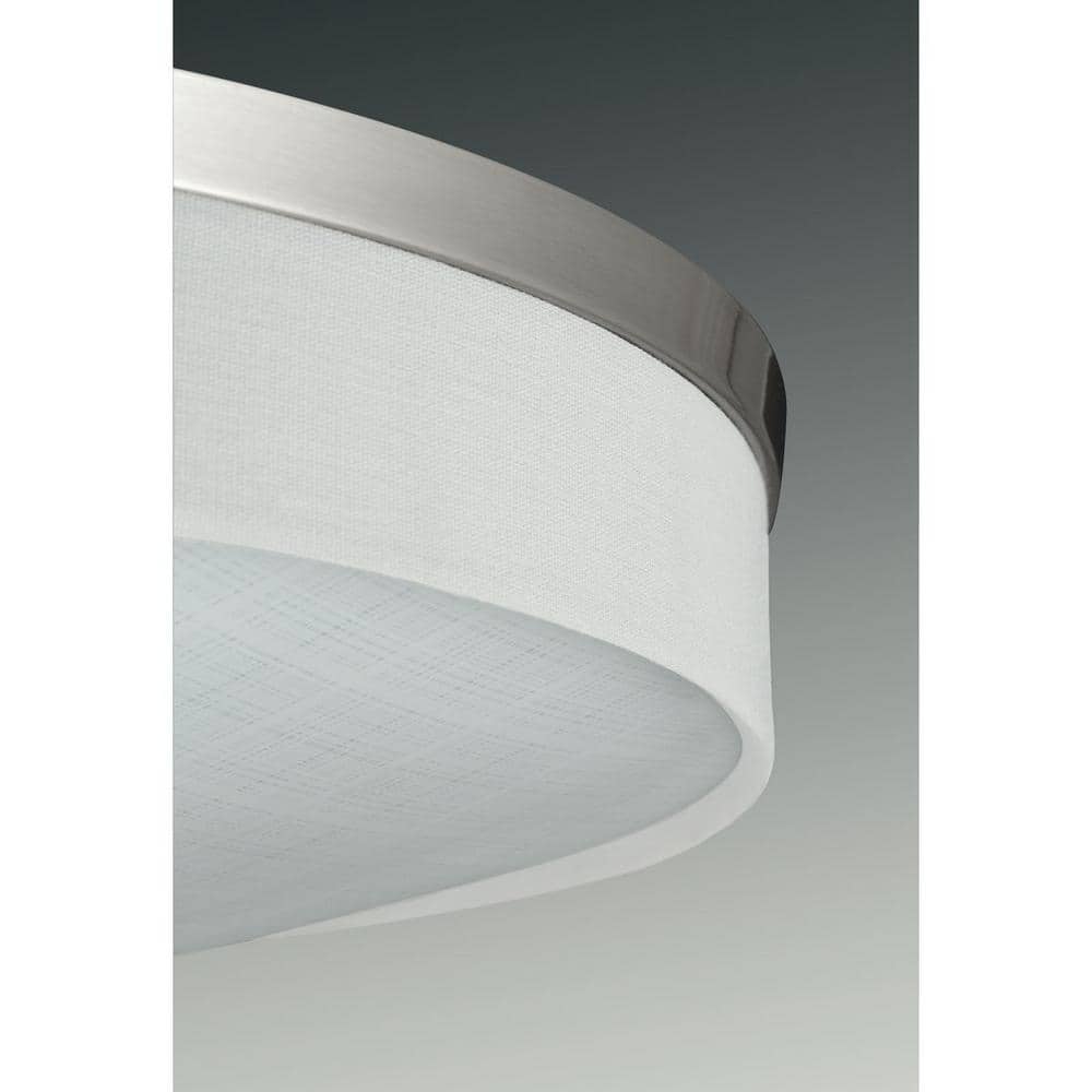 10 in. Weaver Collection 1-Light Brushed Nickel Integrated LED Flush Mount - Hercitys