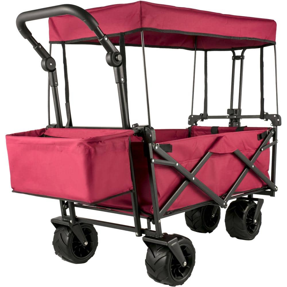3 cu. ft. Extra Large Collapsible Garden Cart with Removable, Steel, Garden Cart - Hercitys