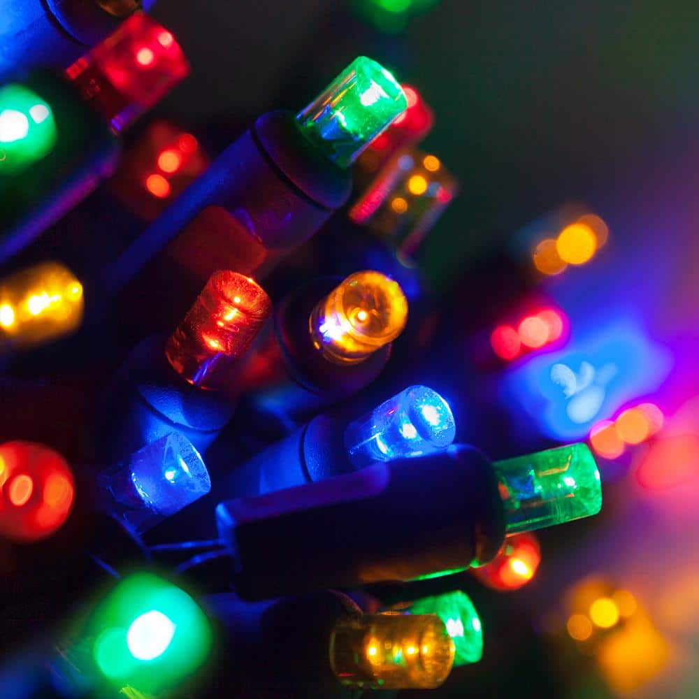 24.5 ft. 50-Count LED Multi-Color Wide Angle Christmas Mini Light Set - Hercitys