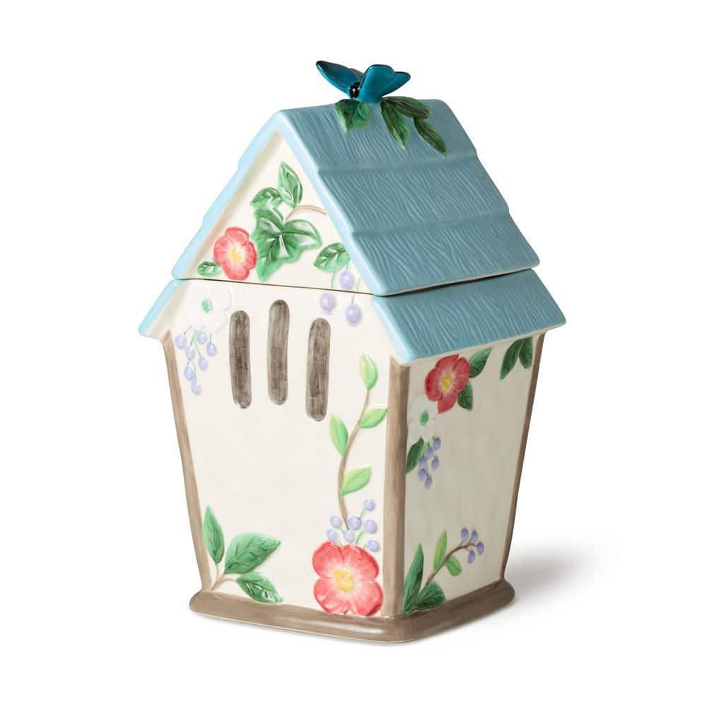 2 Piece Flora 3-D Birdhouse Cookie Jar - Hercitys