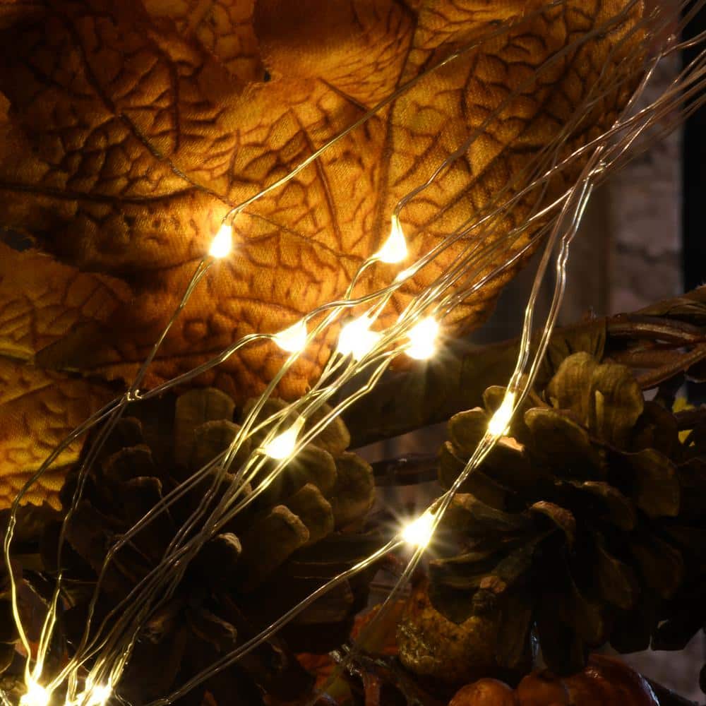 100-Light Bulbs LED Warm White Battery Operated Multi-Strand Fairy String Lights (Set of 2) - Hercitys