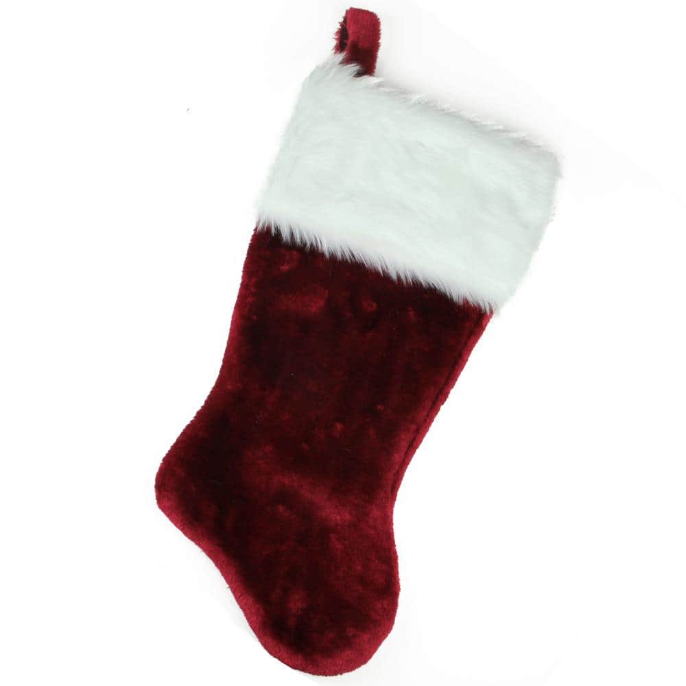 20 in. Red Traditional Christmas Stocking - Hercitys