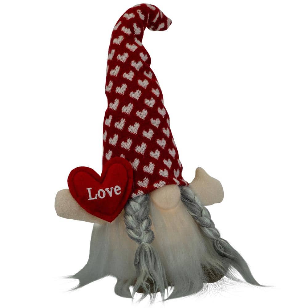 13 in. Lighted Girl Valentine’s Day Gnome with Love Heart - Hercitys