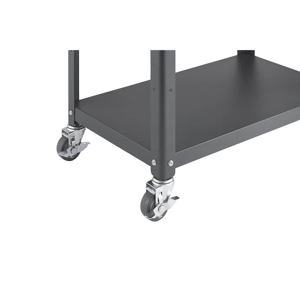 3-Tier Metal Utility Cart with Wheels in Dark Gray - Hercitys