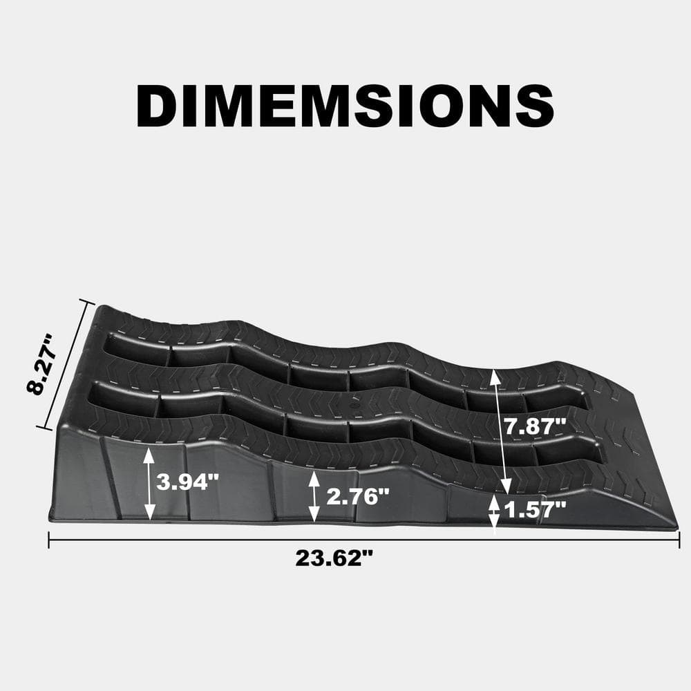 3-Ton (6,000 lbs.) 3-Height Low Profile Car Ramps (1-Pair) - Hercitys