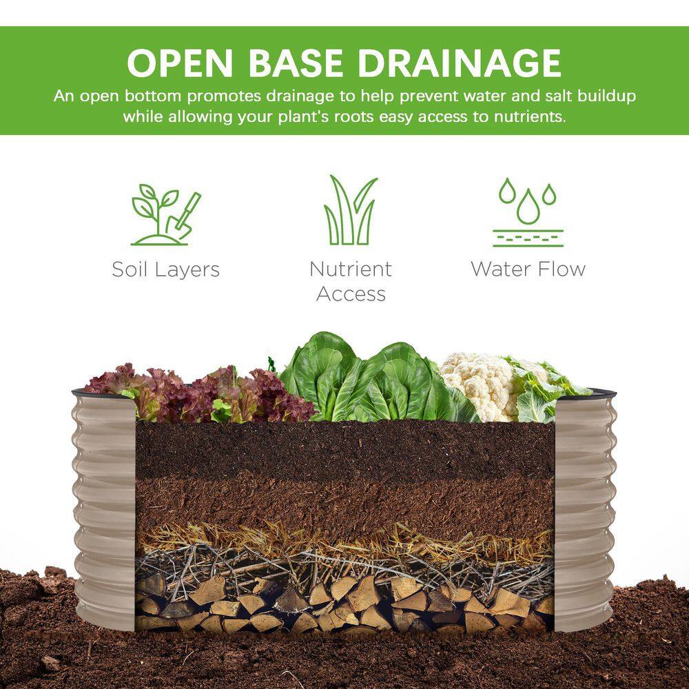 48 in. L x 24 in. W x 24 in. H Taupe Steel Raised Garden Bed - Hercitys