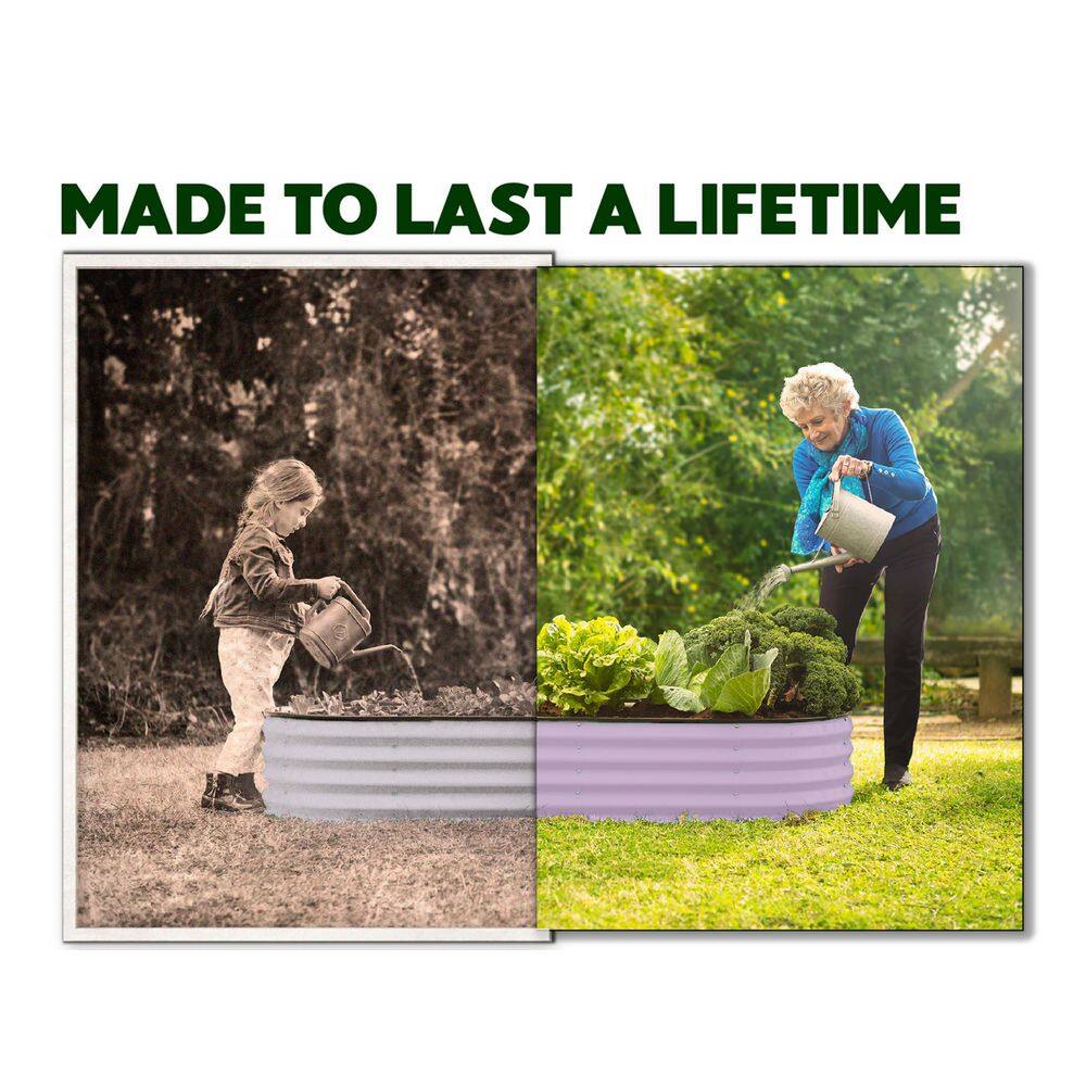 48 in. L x 24 in. W x 12 in. H Large Metal Garden Box Planter Raised Garden Beds- Lavender - Hercitys