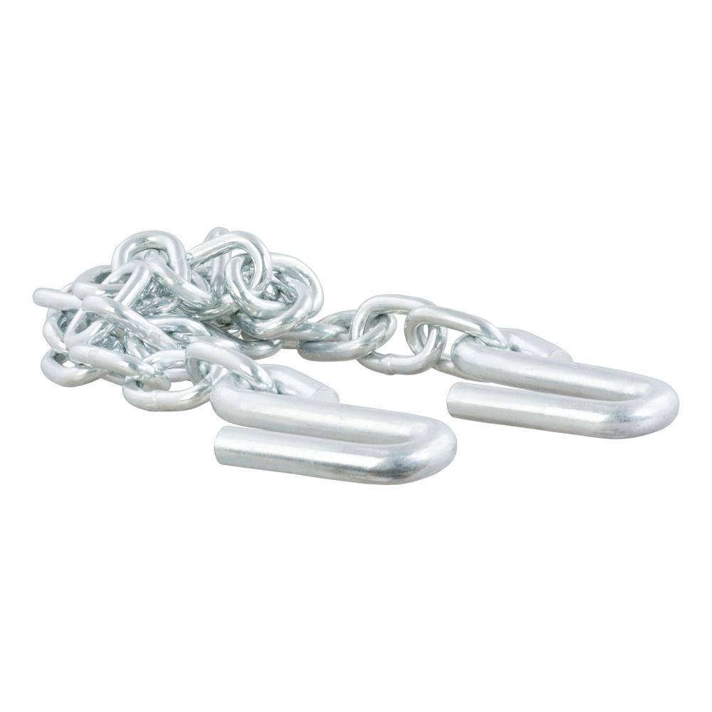 48″ Safety Chain with 2 S-Hooks (7,000 lbs., Clear Zinc) - Hercitys