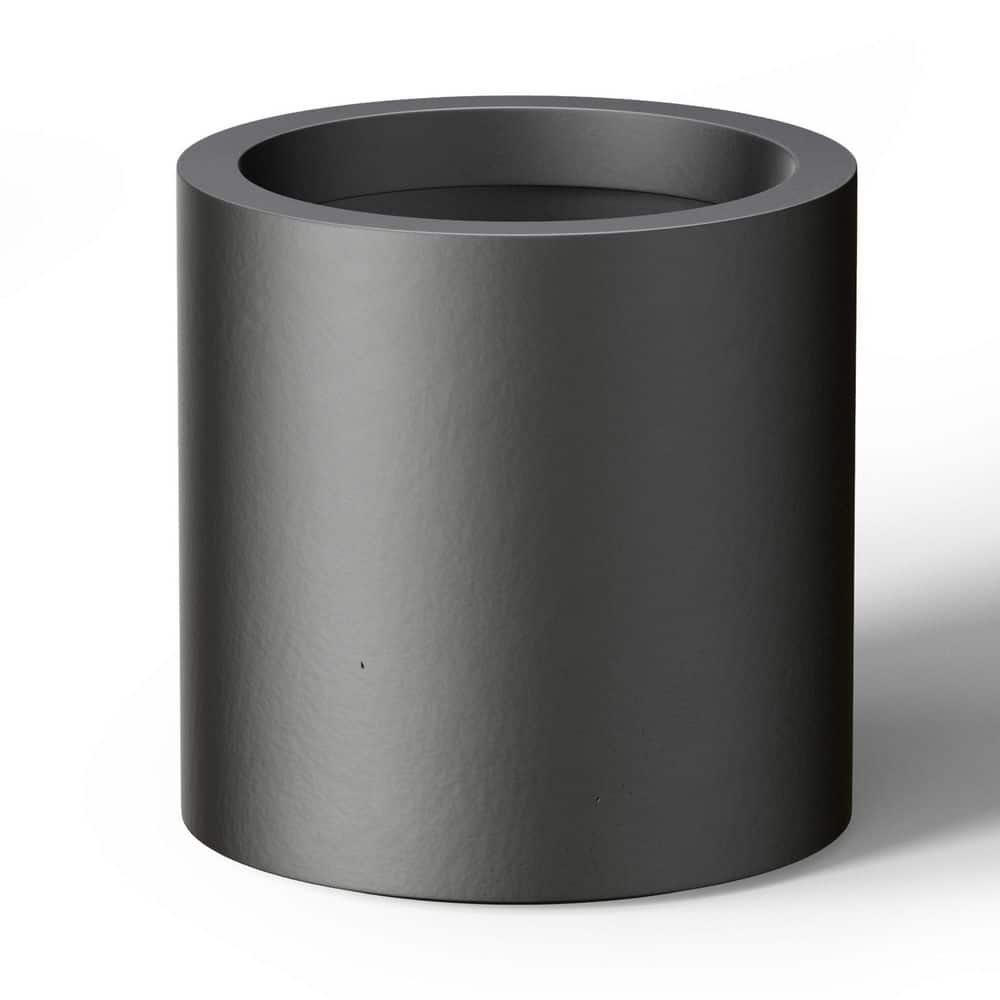 10 in. Small Charcoal Black (Enhanced Interior) Concrete Round Planter / Pot with Drainage Holes - Hercitys