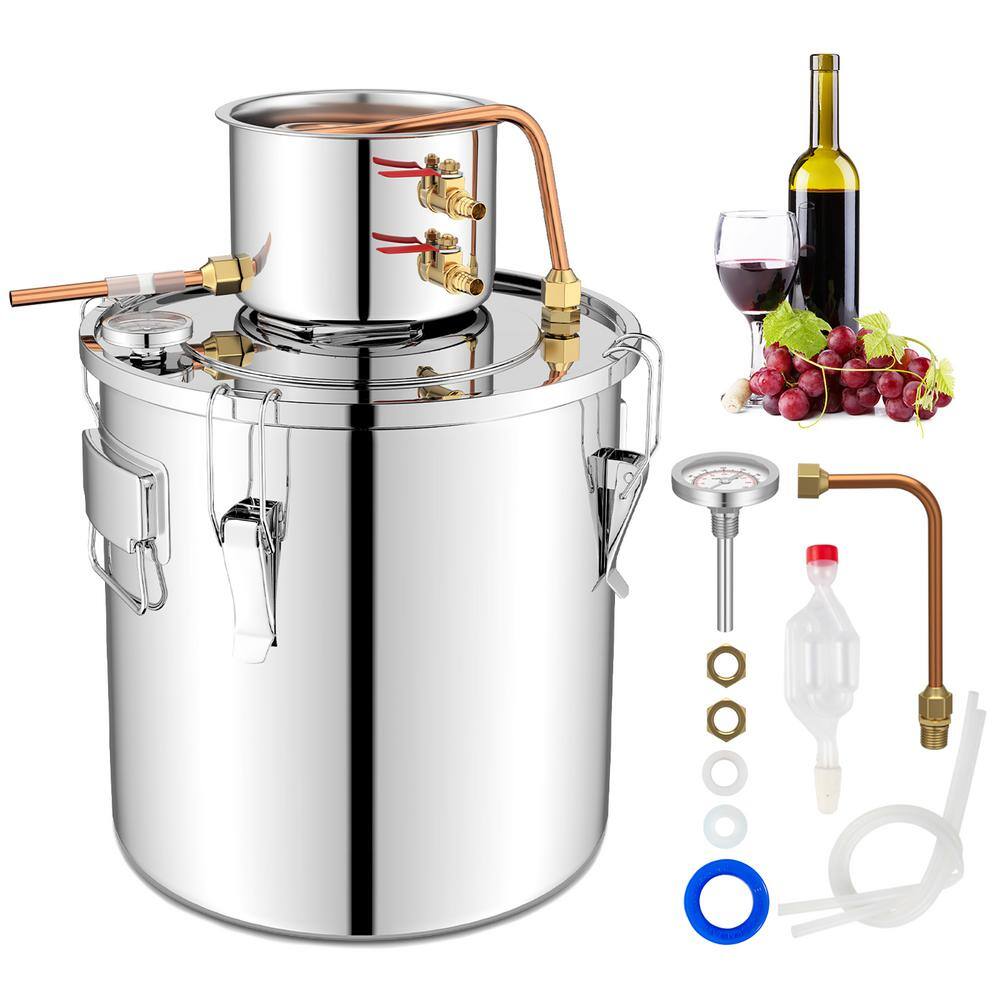 5 Gal Alcohol Still 2 Pots Stainless Steel Alcohol Distiller Copper Tube - Hercitys