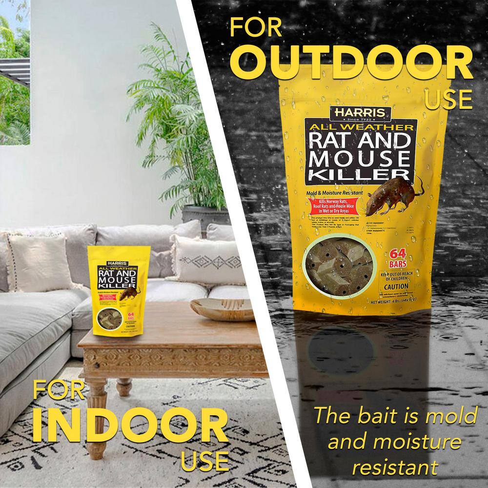 4 lbs./64 Bars All Weather Rat and Mouse Killer - Hercitys