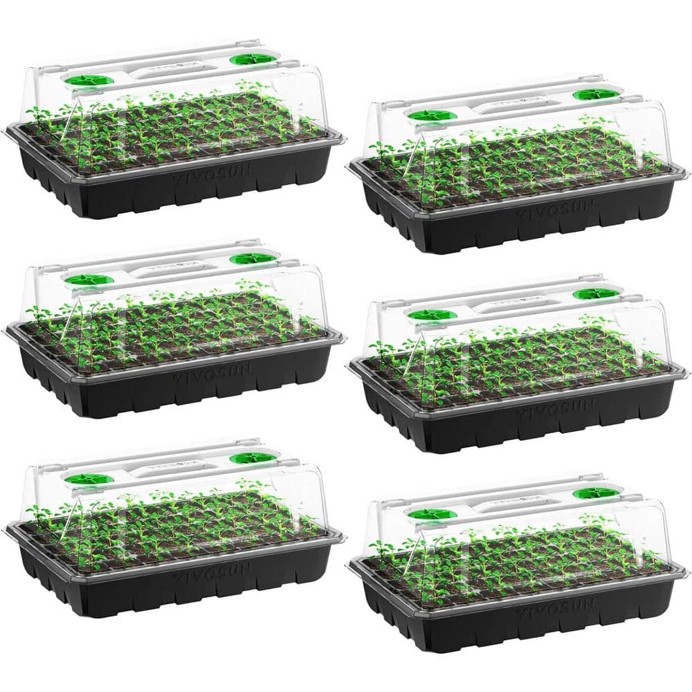 240-Cell 6-Pack Seed Starter Kit with High Humidity Dome - Hercitys