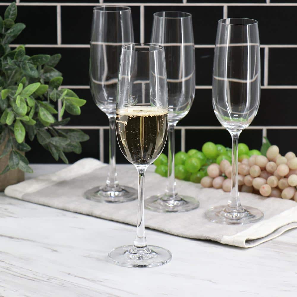 4-Piece 7.3 oz. Flute Glass Set in Clear - Hercitys