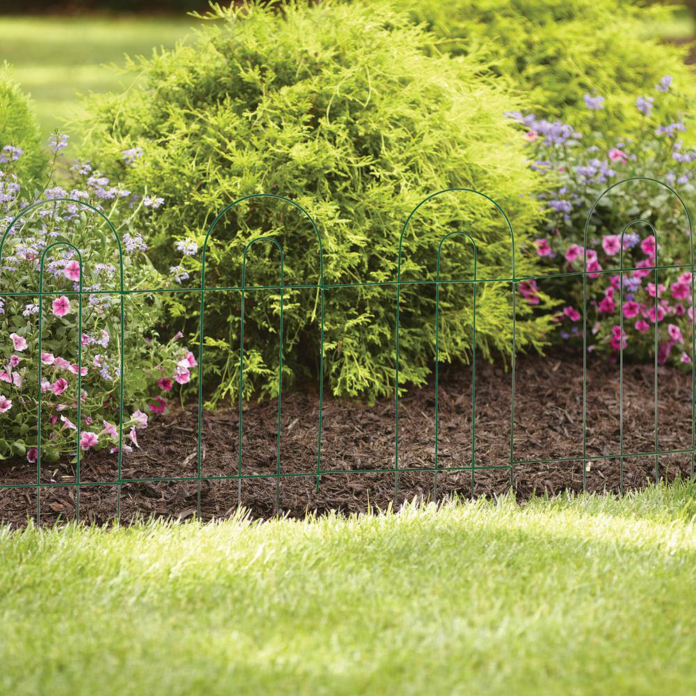 32 in. H x 8 ft. W Green Metal Folding Edging 4-Pack - Hercitys