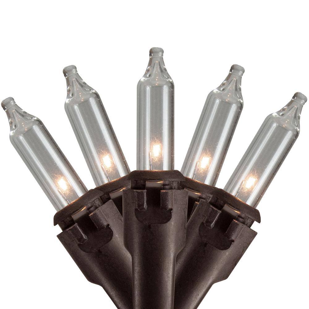 3.5 ft. Brown Wire 100-Count Clear Mini Icicle Christmas Light - Hercitys