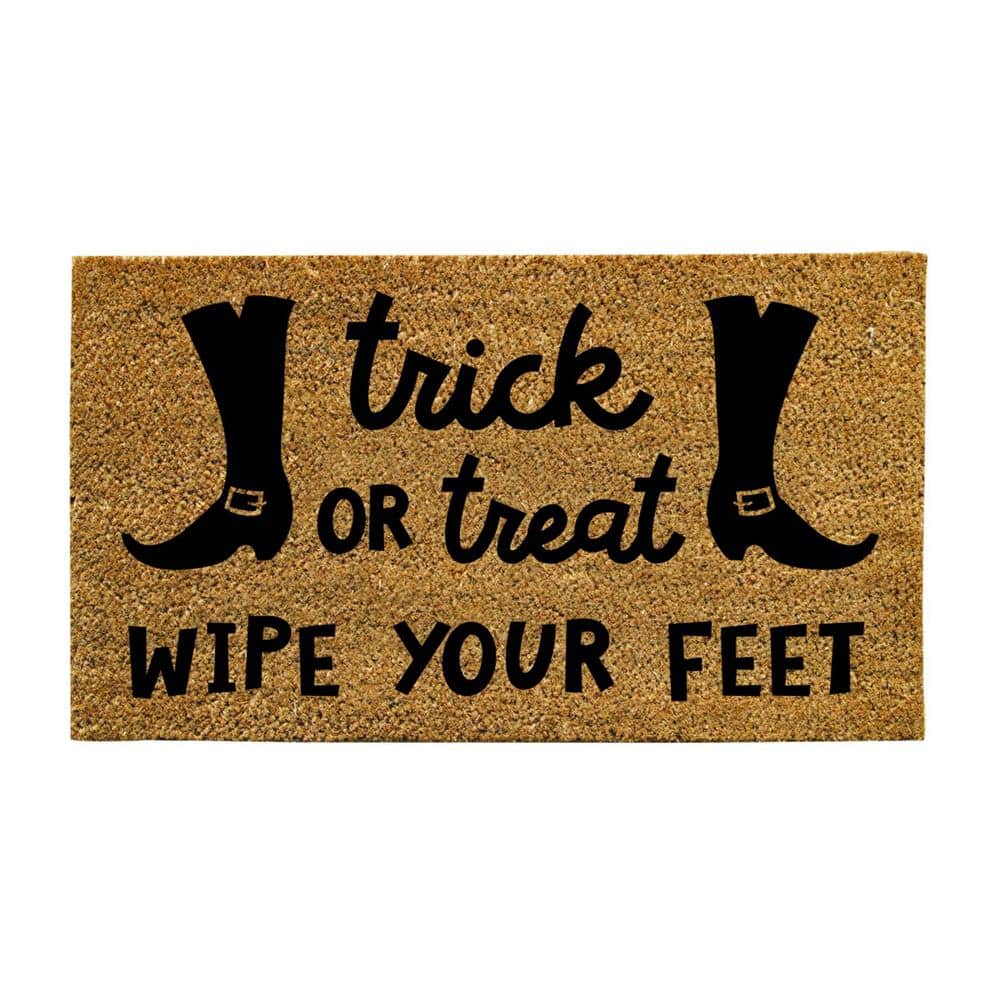 16 in. x 28 in. Coir Halloween Greeting “Trick or Treat Wipe Your Feet” Door Mat - Hercitys