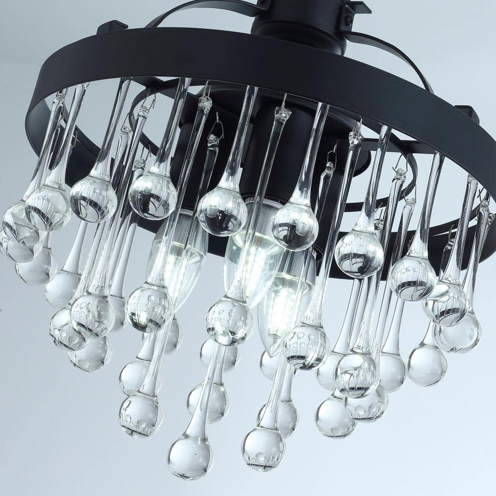 11.8 in. 3-Light Modern Crystal Semi-Flush Mount - Hercitys