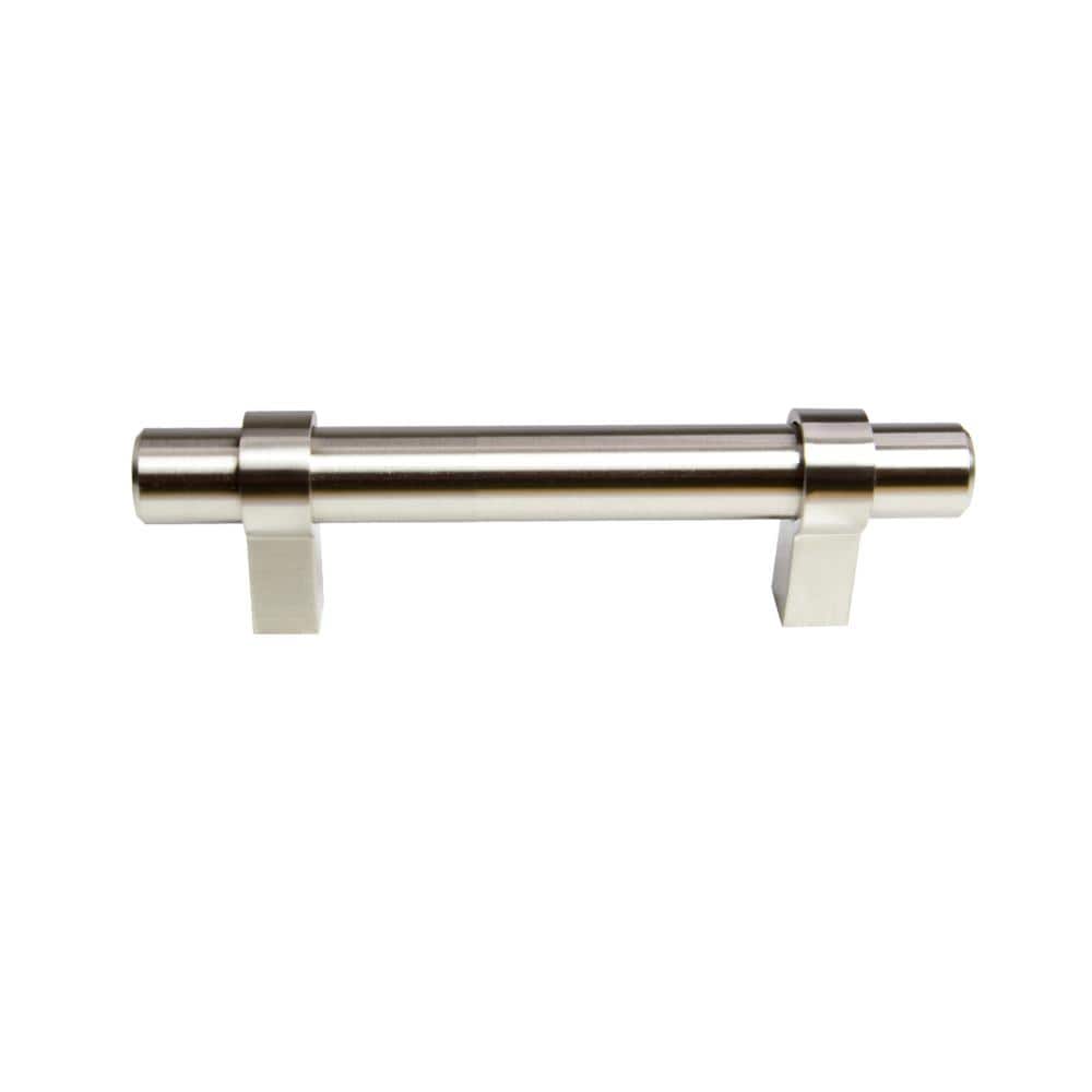 3 in. (76 mm) Center-to-Center Satin Nickel Modern Straight Bar Cabinet Pull (10-Pack) - Hercitys