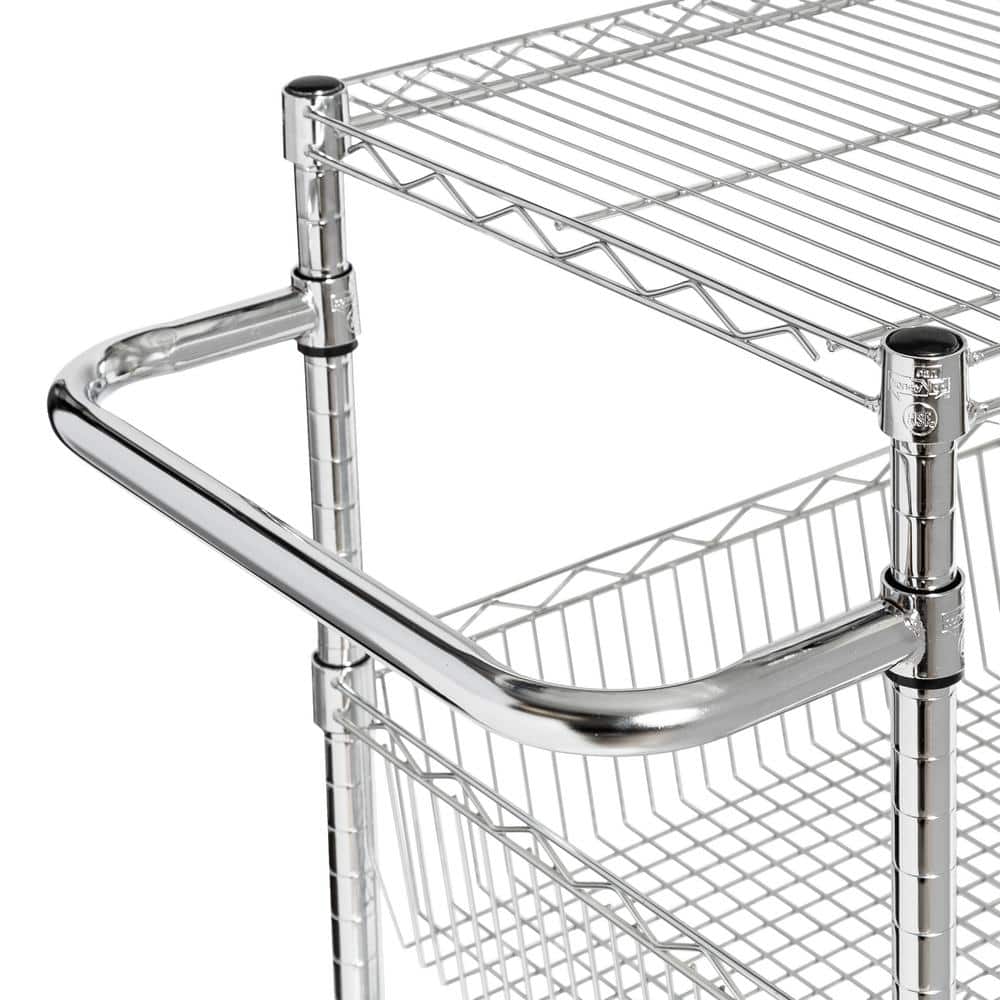 3-Shelf Chrome Rolling Cart - Hercitys